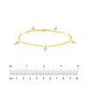 Lt.Turquoise Crosses on 6+1 Rolo Chain Bracelet