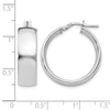 Sterling Silver RH-plated Polished Hinged Hoop Earrings