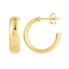 15mm D-Tube Round Hoop Earrings