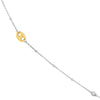 Sterling Silver Bead and Mariner Link Station Long Necklace