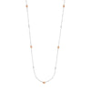 Long And Lovely White/Rose Puff Mariner Bead Necklace
