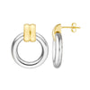 Two-Tone Dangle Hoop Earrings