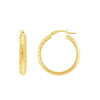25mm x 4mm Diamond-Cut Hoop Earrings
