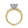 14K White and Yellow Gold Diamond Engagement Ring