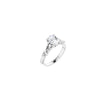 14K White 8x6 mm Oval Engagement Ring Mounting