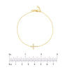 Sideways Mini CZ Cross Adjustable Bracelet