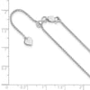 Sterling Silver RH-plated Adjustable 1.25mm Round Box Chain