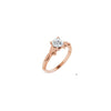 14K Rose 5.8 mm Round Sculptural-Inspired Solitaire Engagement Ring Mounting