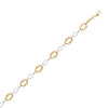 Two-Tone Puffed and Diamond-Cut Oval Link Bracelet