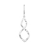 Plated Sterling Silver Corkscrew Tube Drop Earrings
