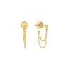 Diamond-Cut Bead Chain Duo Huggie Earrings
