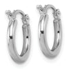 10K White Gold Polished Hinged Hoop Earrings