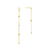 Alternating Bezel Diamond &amp; Bead Front &amp; Back Earrings