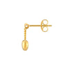 Horizontal Bar Earrings with Dangle Heart Chain