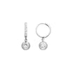 Sterling Silver D/C Hoop Small Earrings with Ball Drop