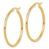 14K Polished 2x35mm Hoop Earrings