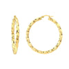 35x3mm Tight Twist Round Hoop Earrings