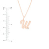 Script 'W' with Diamond Bezel Necklace