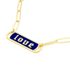 Enamel Love Paper Clip Necklace