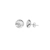Ridged Button Stud Earrings on Post Back