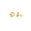 Ridged Button Stud Earrings on Post Back