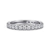 14K White Gold French Pavé Set Diamond Eternity Band
