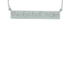 Plated Sterling Silver Basketball Mom Bar Necklace