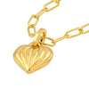 Puffy Fluted Heart Pendant