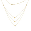 Triple Strand Puffy Heart Necklace