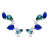 Teal Sapphire and Blue Blossom Climber Studs
