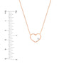Rose Gold Open Wire Heart with Diamond Necklace