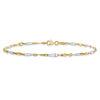 14K Two-tone Polished Fancy Link Anklet