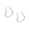 19mm Tilted Heart Hoop Earrings