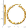 14K ForeverLite Polished and Textured Hoop Earrings