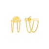 Diamond-Cut Cable Chain Bar Front-to-Back Earrings