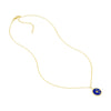 Navy Blue Enamel Stars Medallion Necklace