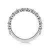 14K White Gold Single Prong Diamond Anniversary Band