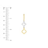 Two-Tone Dangle Flower Duo Earrings on Fish Hook