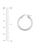 Sterling Silver 3mm x 25mm Polished Hoop Earrings