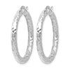 14K ForeverLite White Gold Polished and Textured Earrings