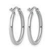 10K White Gold Polished Hinged Hoop Earrings