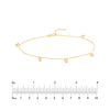 Open CZ Heart Dangle Adjustable Anklet