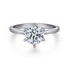 14K White Gold Round Solitaire Diamond Engagement Ring