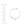 Diamond Bezel Dangle Hoop Post Earrings