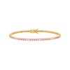 1-1/8tcw Diamond &amp; 3.49ct Pink Sapphire Tennis Bracelet