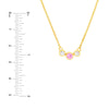 3.5mm Pink Sapphire &amp; 1/5tcw Diamond Bezel Necklace