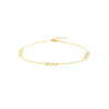 Open Heart Trio Adjustable Anklet