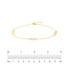 Open Heart Trio Adjustable Anklet