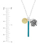 Sterling Silver Tree of Life Paper Clip Chain Charm Necklace