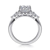 14K White Gold Round Diamond Cluster Engagement Ring